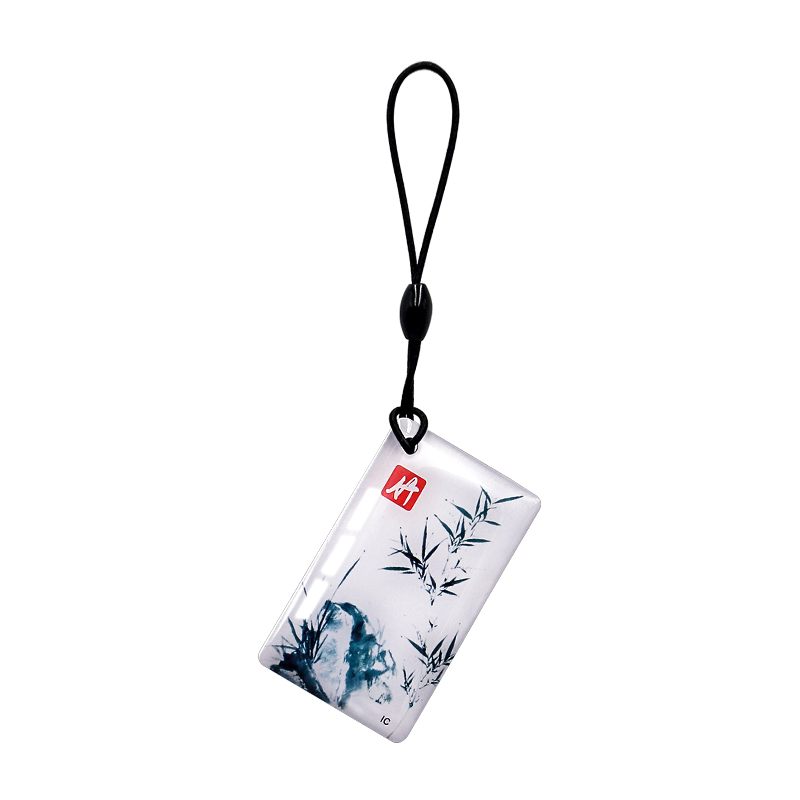 Custom RFID Epoxy Card NFC Door Access Control Card with Traditional Chinese Flower Design