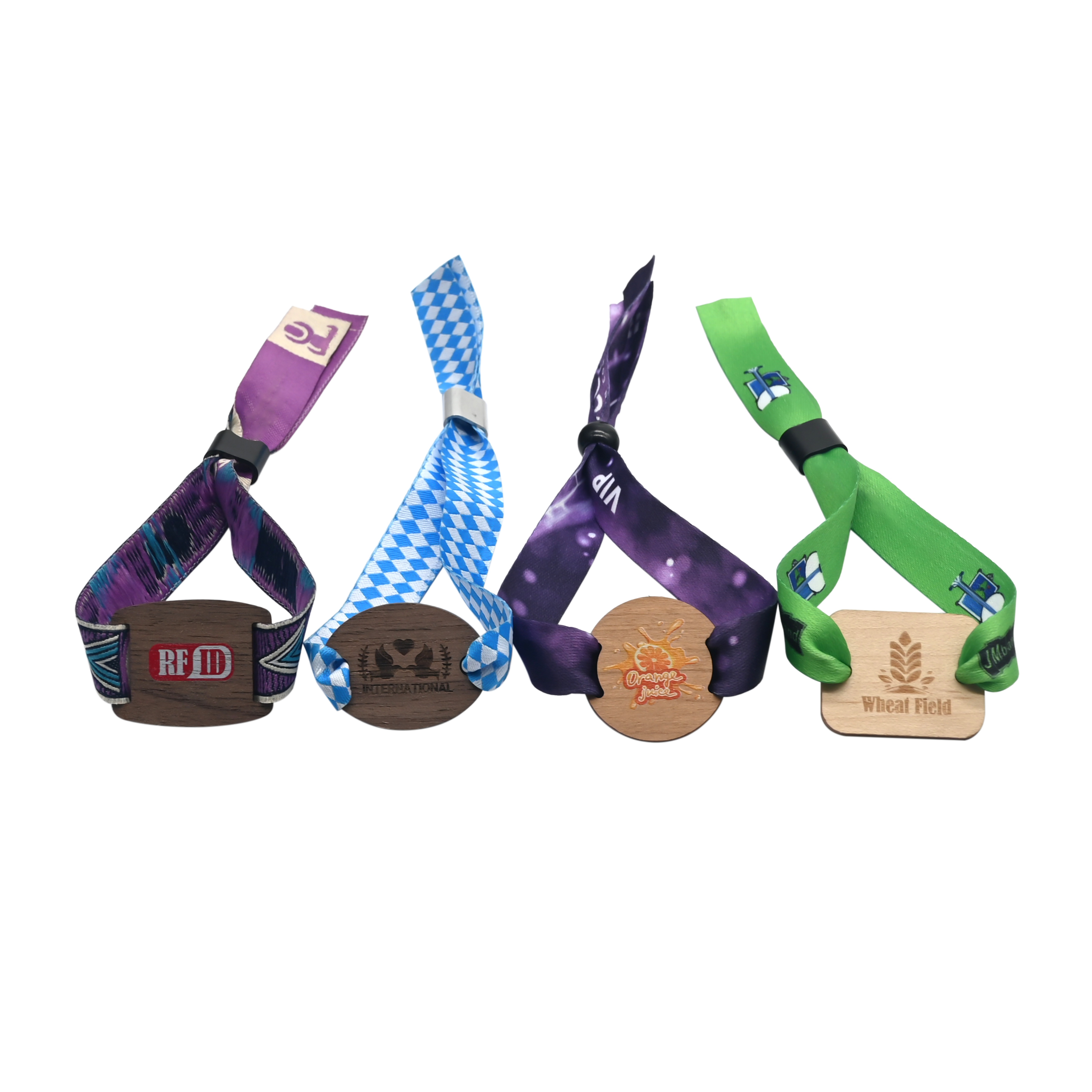 Custom RFID Wooden Card Woven Wristband Manufacturer